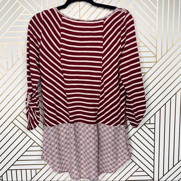 Anthropologie Striped Red Peplum Shirt - Picture 3 of 6